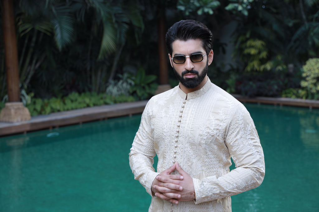 Beige Saahib Kurta Pyjama