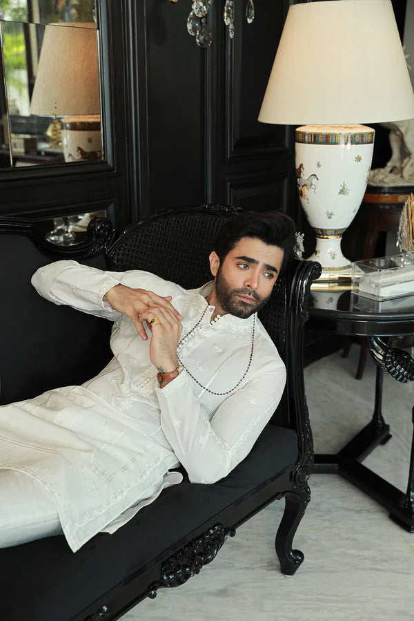 Off White Kurta Pyjama SM-001