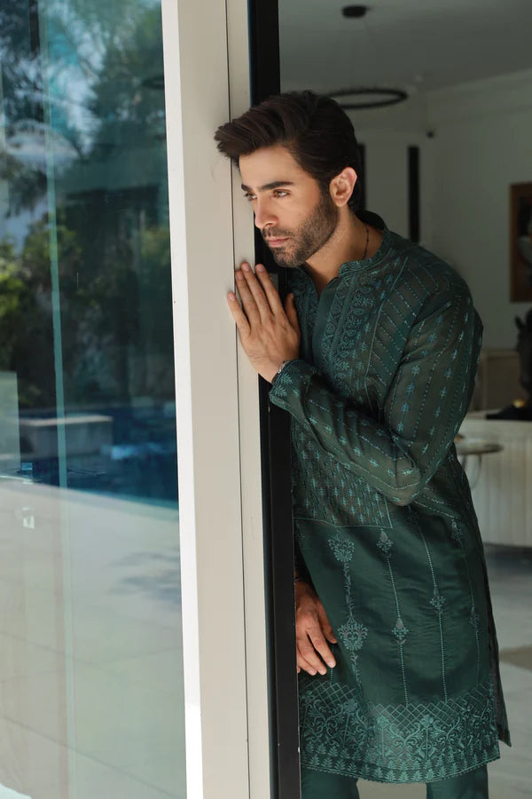 Bottle Green Kurta Pyjama SM-005