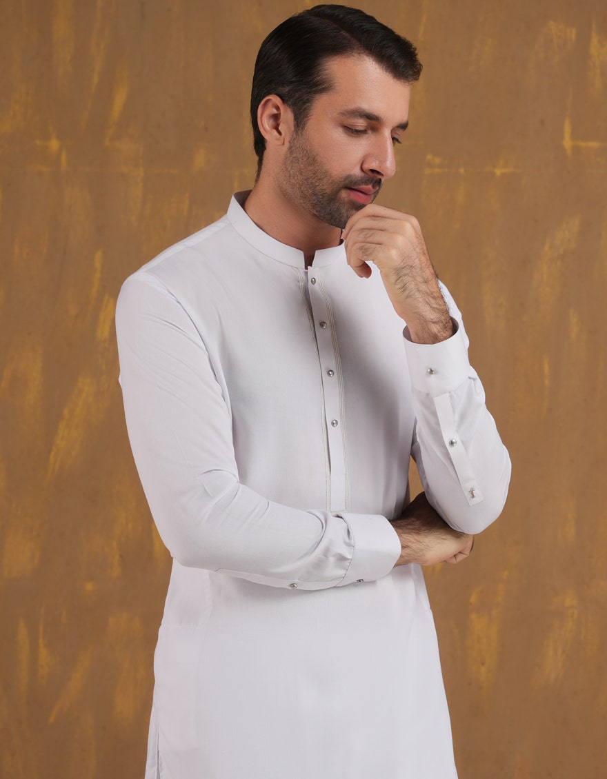 White Embroidered Kameez Shalwar