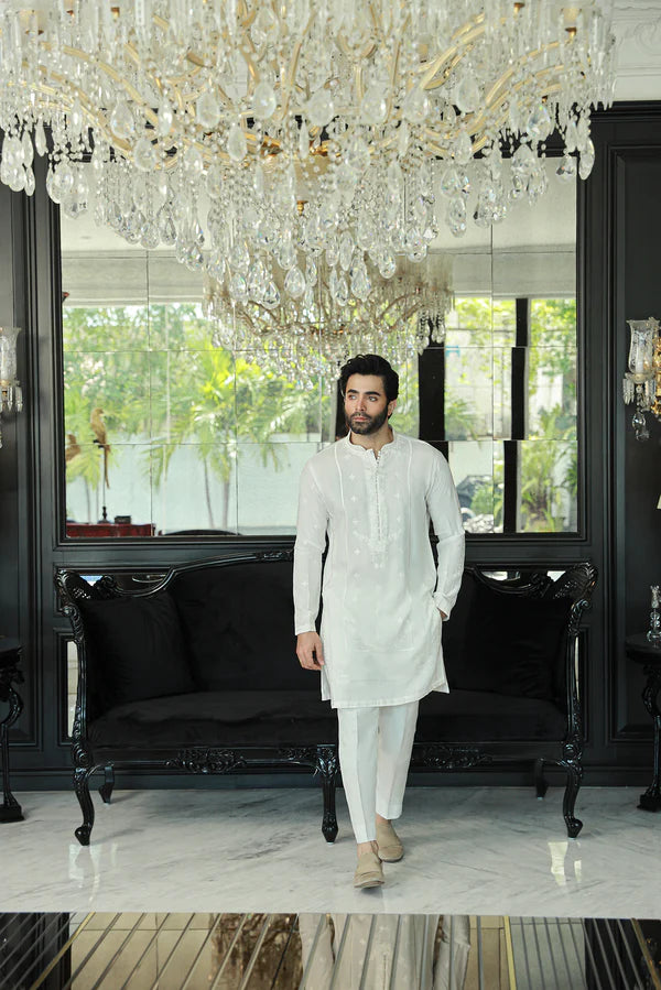 Off White Kurta Pyjama SM-001
