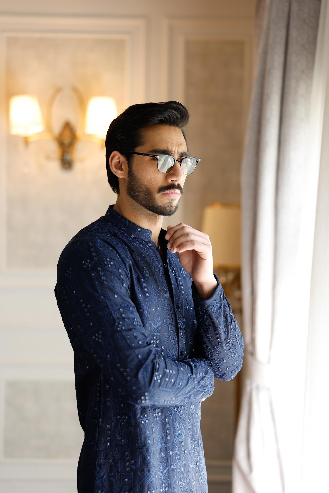 Blue Shahkaar Kurta Pyjama