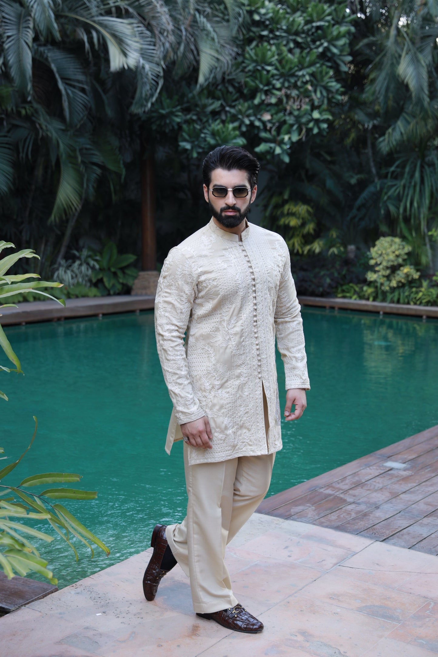 Beige Saahib Kurta Pyjama