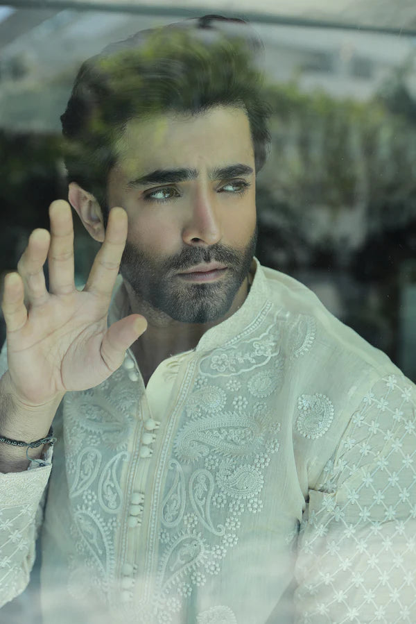 Couture Cream Kurta Pyjama SM-003