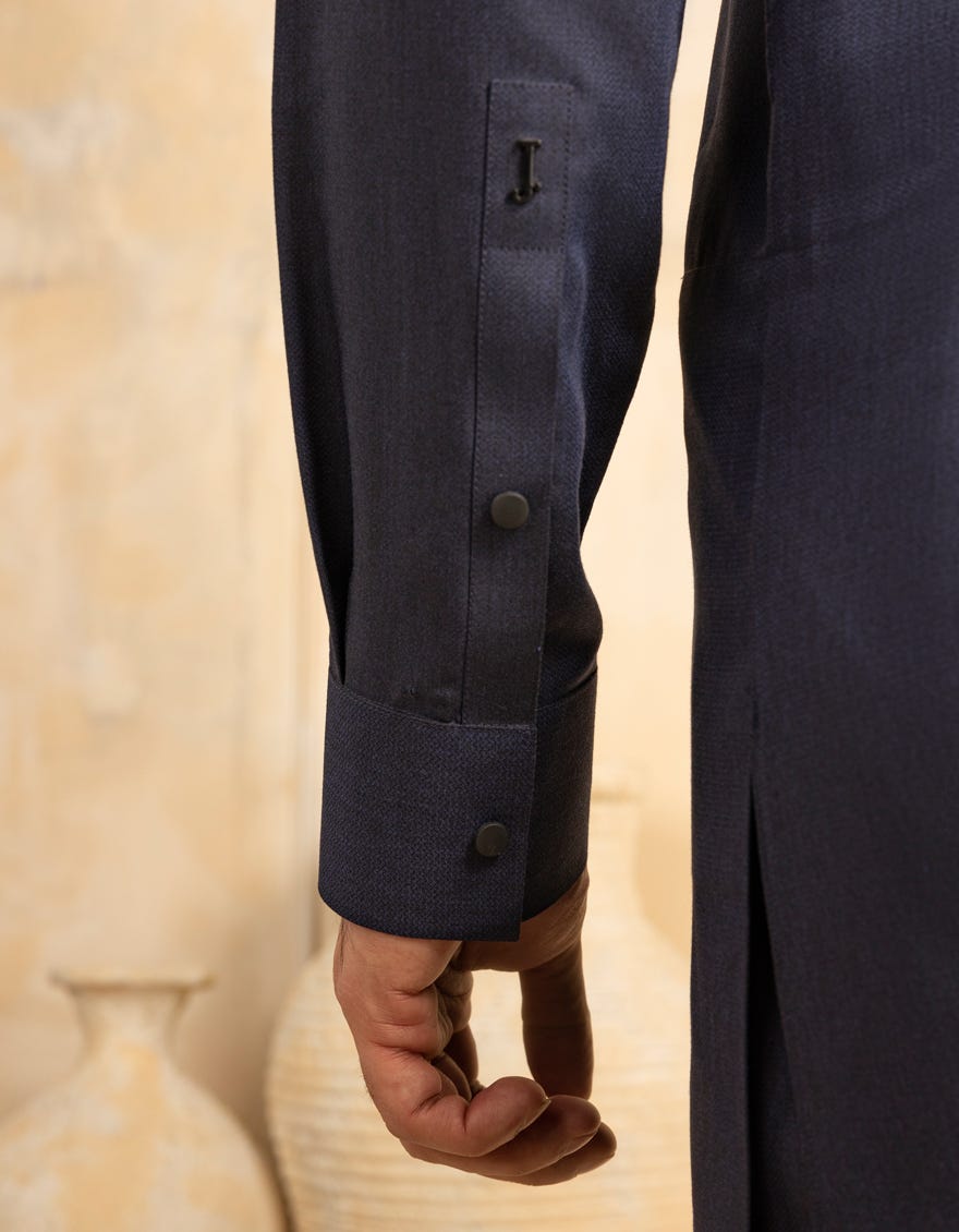 Navy Blue Premium Blended Kurta Pyjama