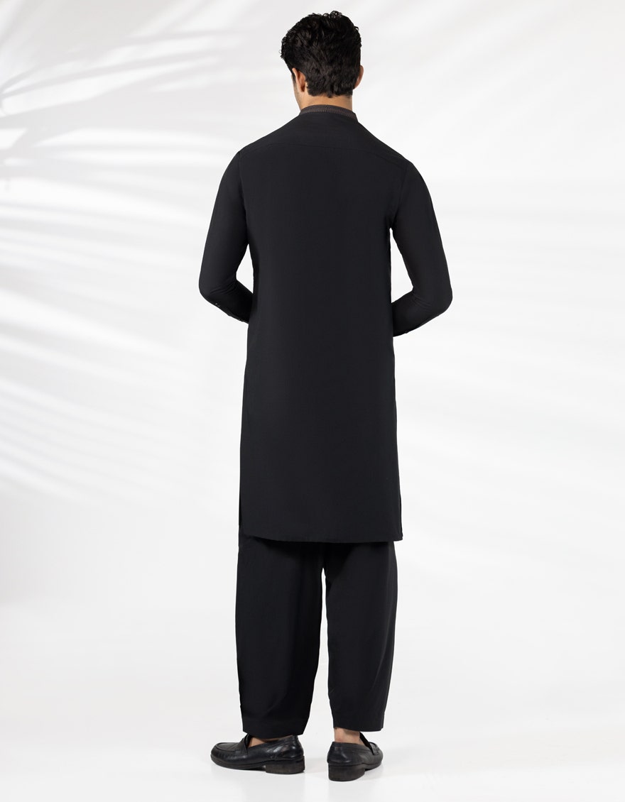 Black Embroidered Limited Edition Kameez Shalwar