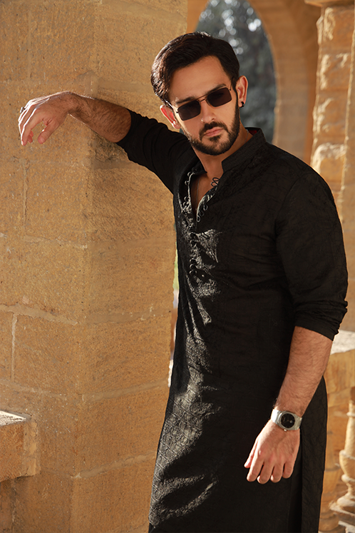 Black Azan Kurta Pyjama