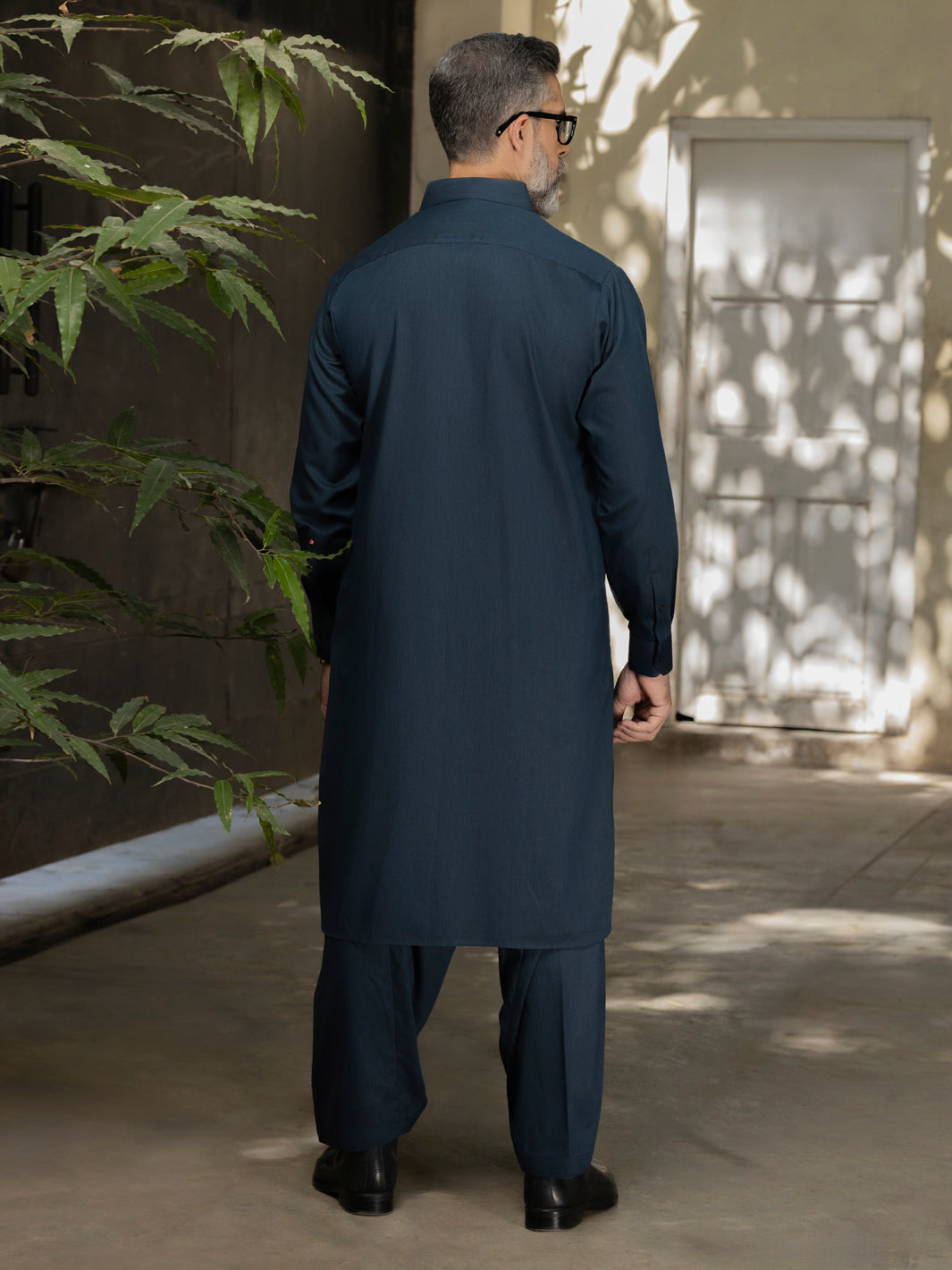 Wasim Akram Blue Kameez Shalwar