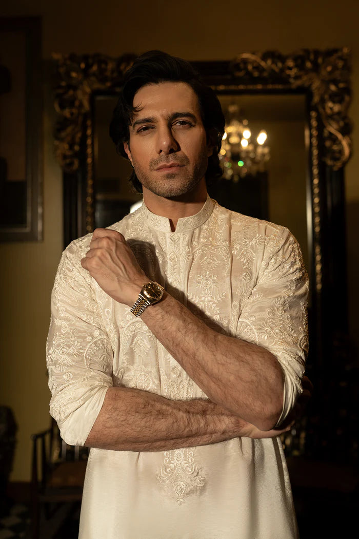 Milky White Kurta Pyjama