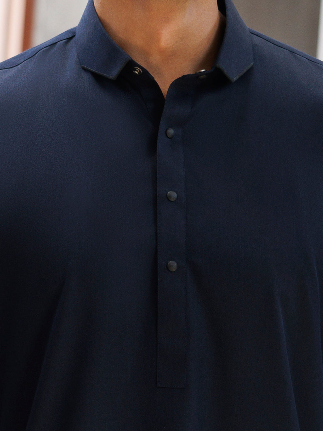 Wasim Akram Navy Blue Kameez Shalwar