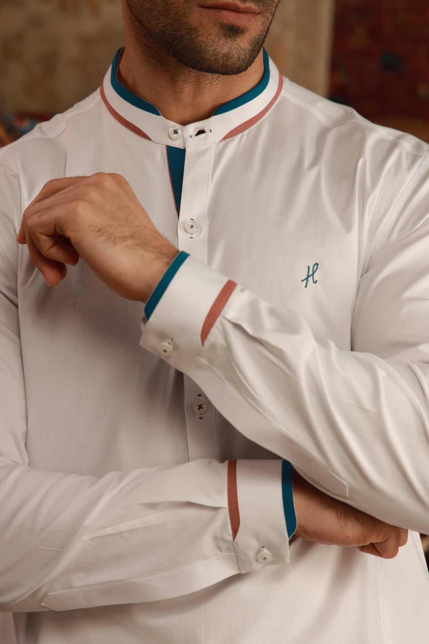 White Cotton Stretchable Kurta Pyjama