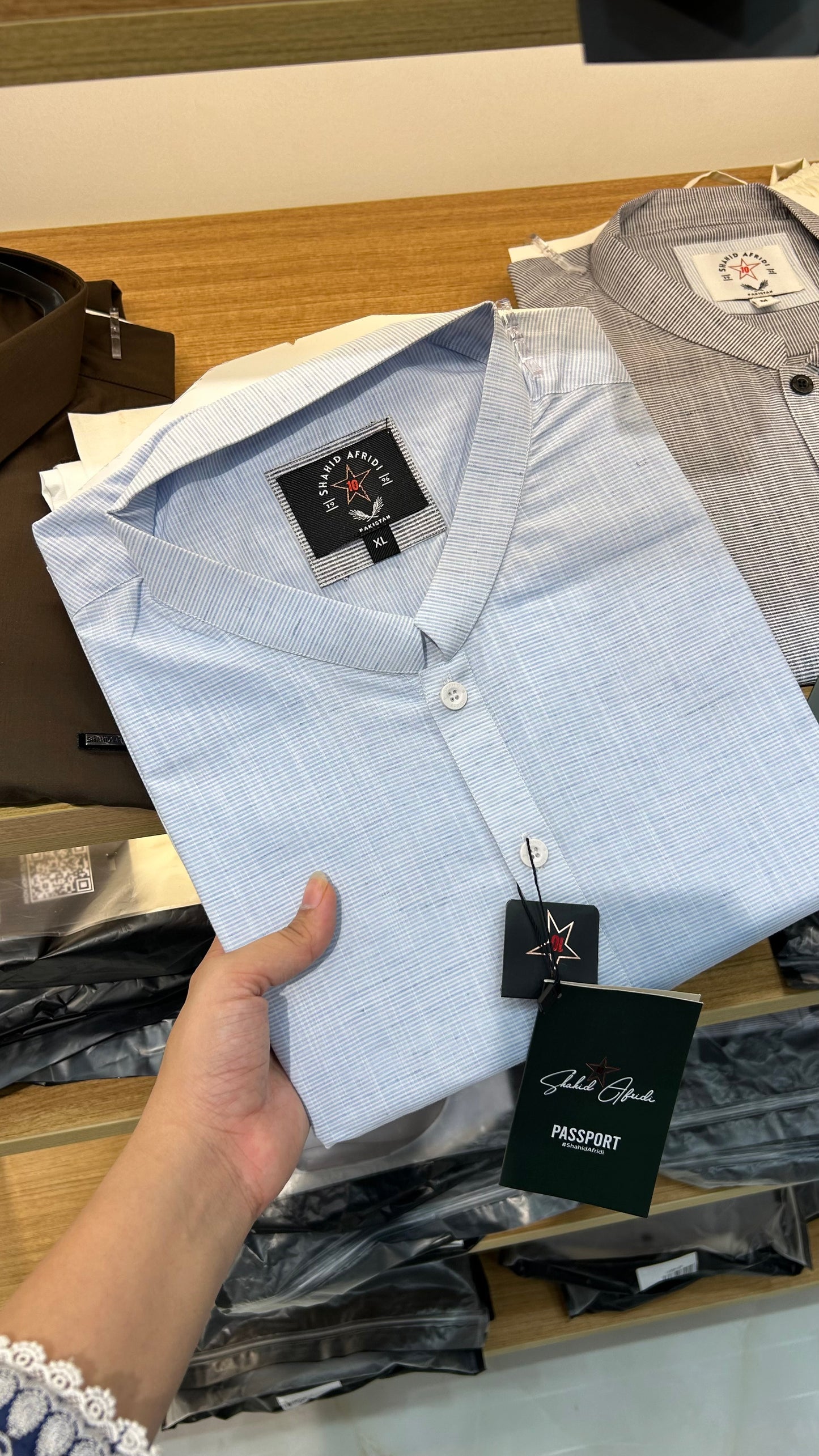 Sky Blue Striped Kurta Pyjama
