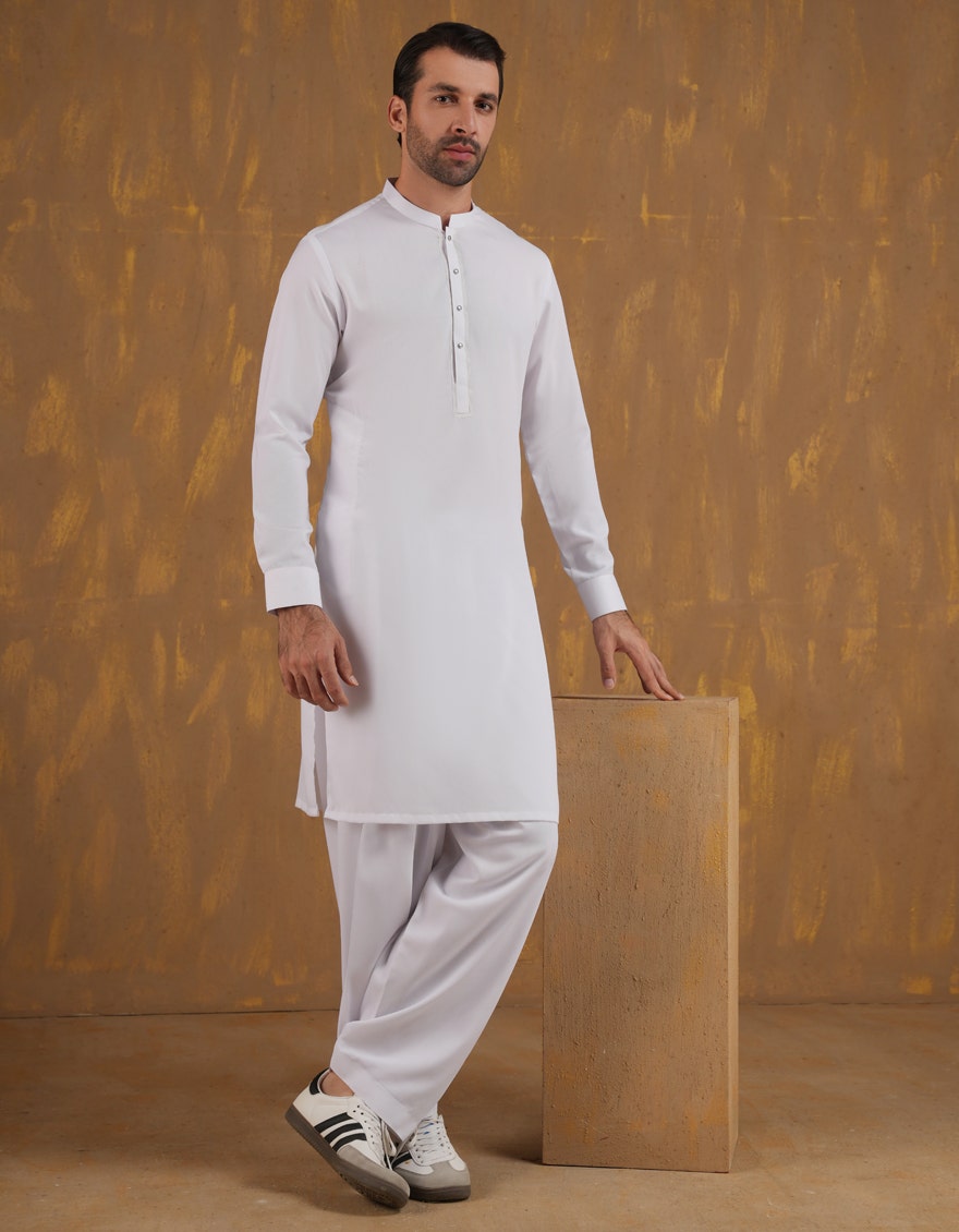 White Embroidered Kameez Shalwar