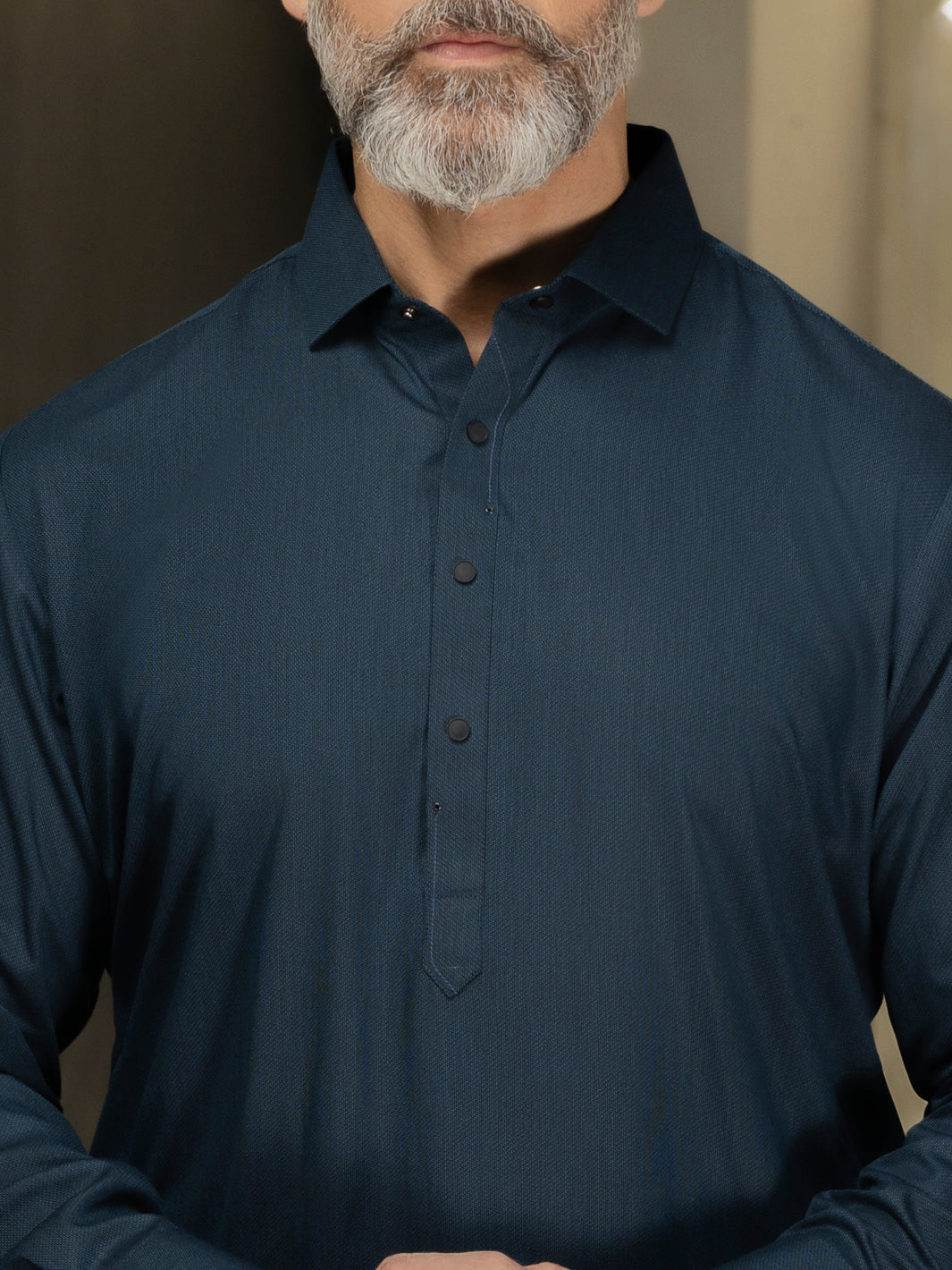 Wasim Akram Blue Kameez Shalwar