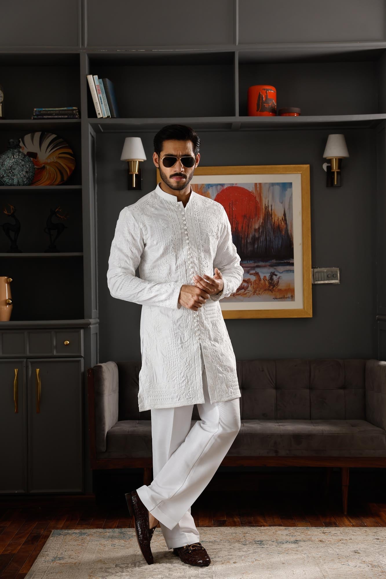 White Saahib Kurta Pyjama