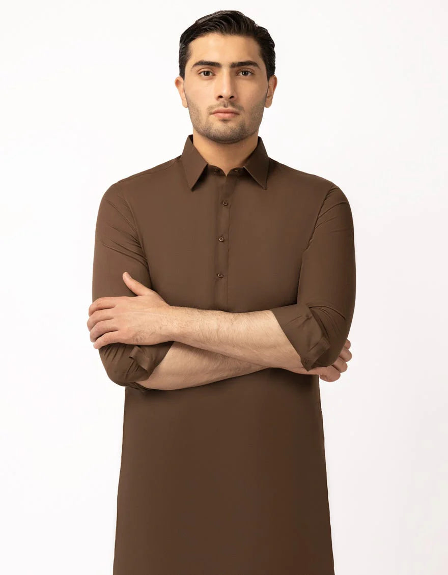 Brown Premium Kameez Shalwar