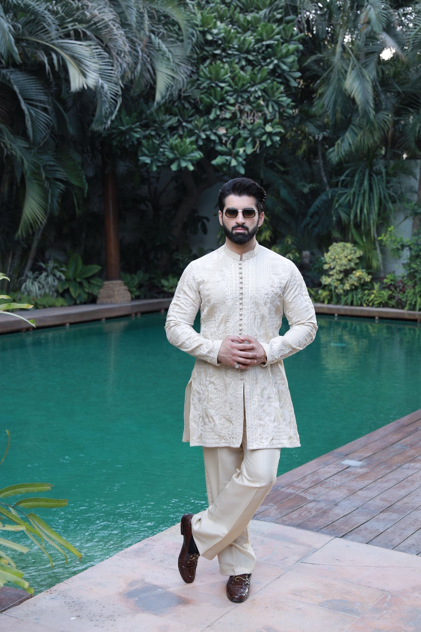 Beige Saahib Kurta Pyjama