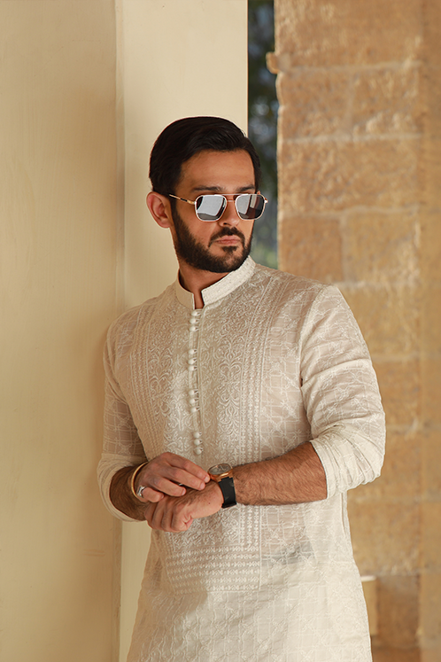 White Azan Kurta Pyjama