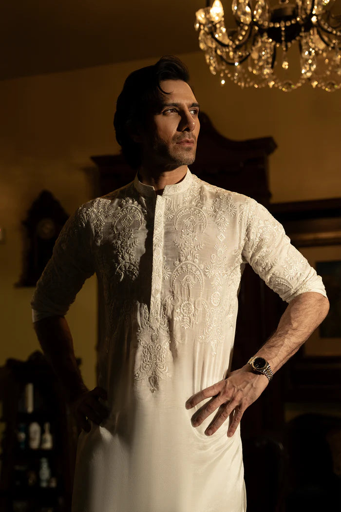 Milky White Kurta Pyjama