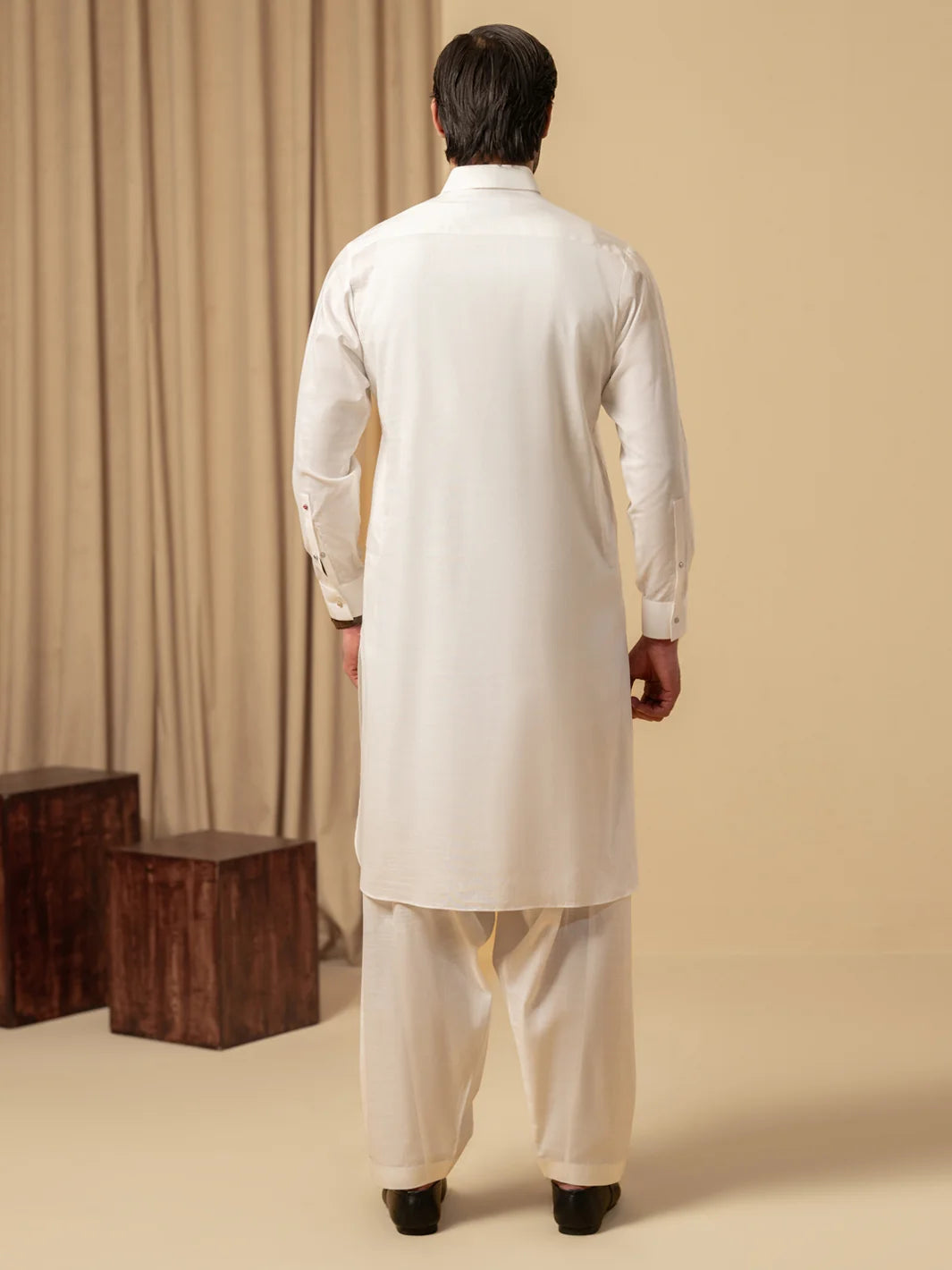Wasim Akram Pure White Luxury Cotton Kameez Shalwar