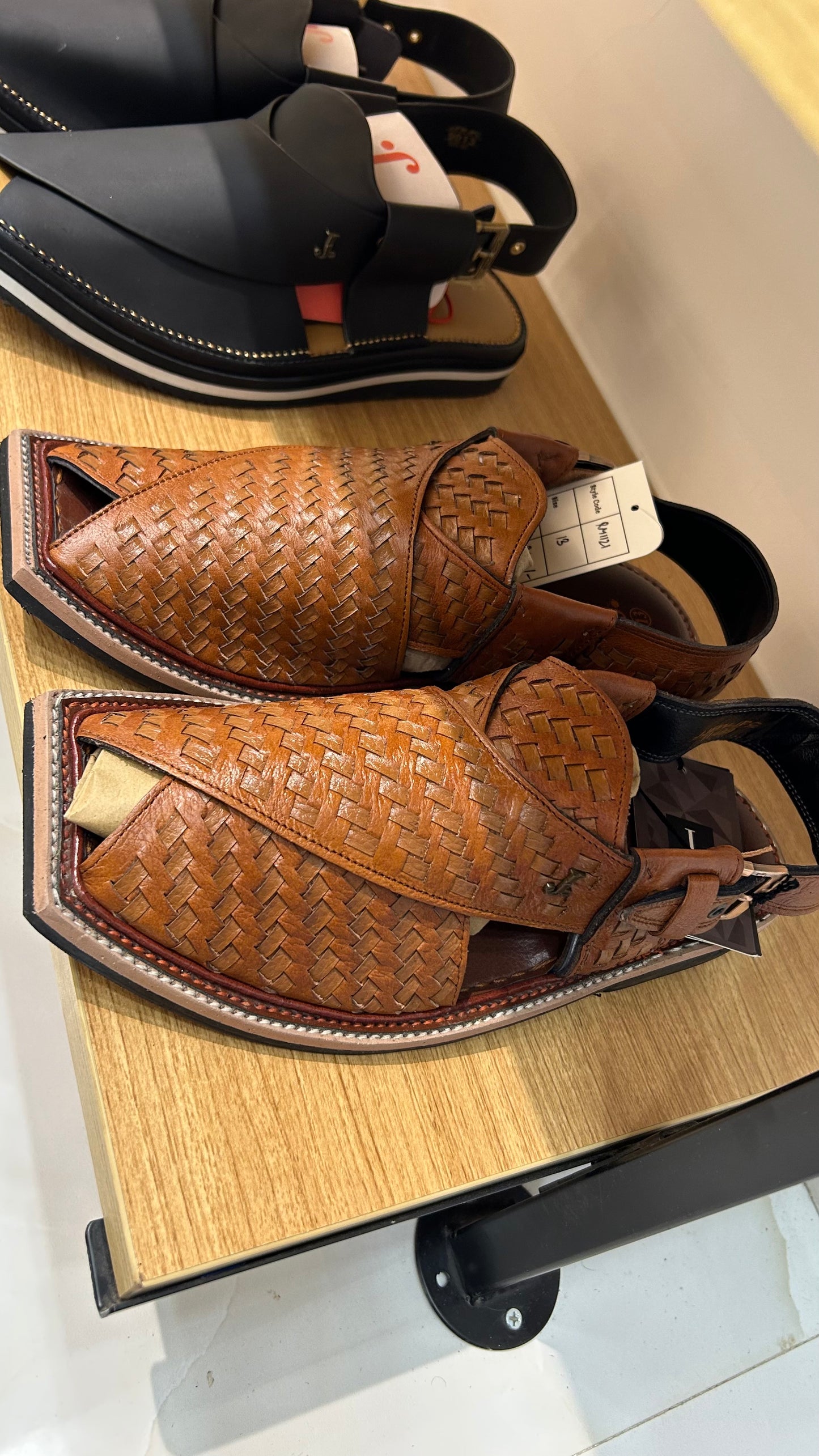 Brown Textured Peshawri Sandals