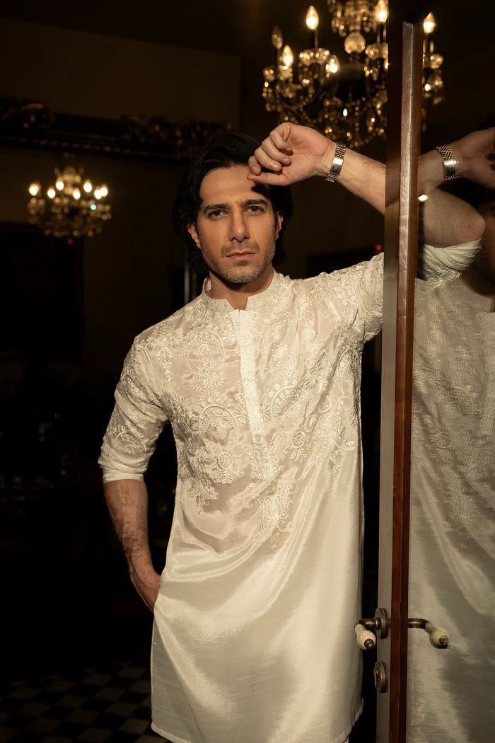 Milky White Kurta Pyjama