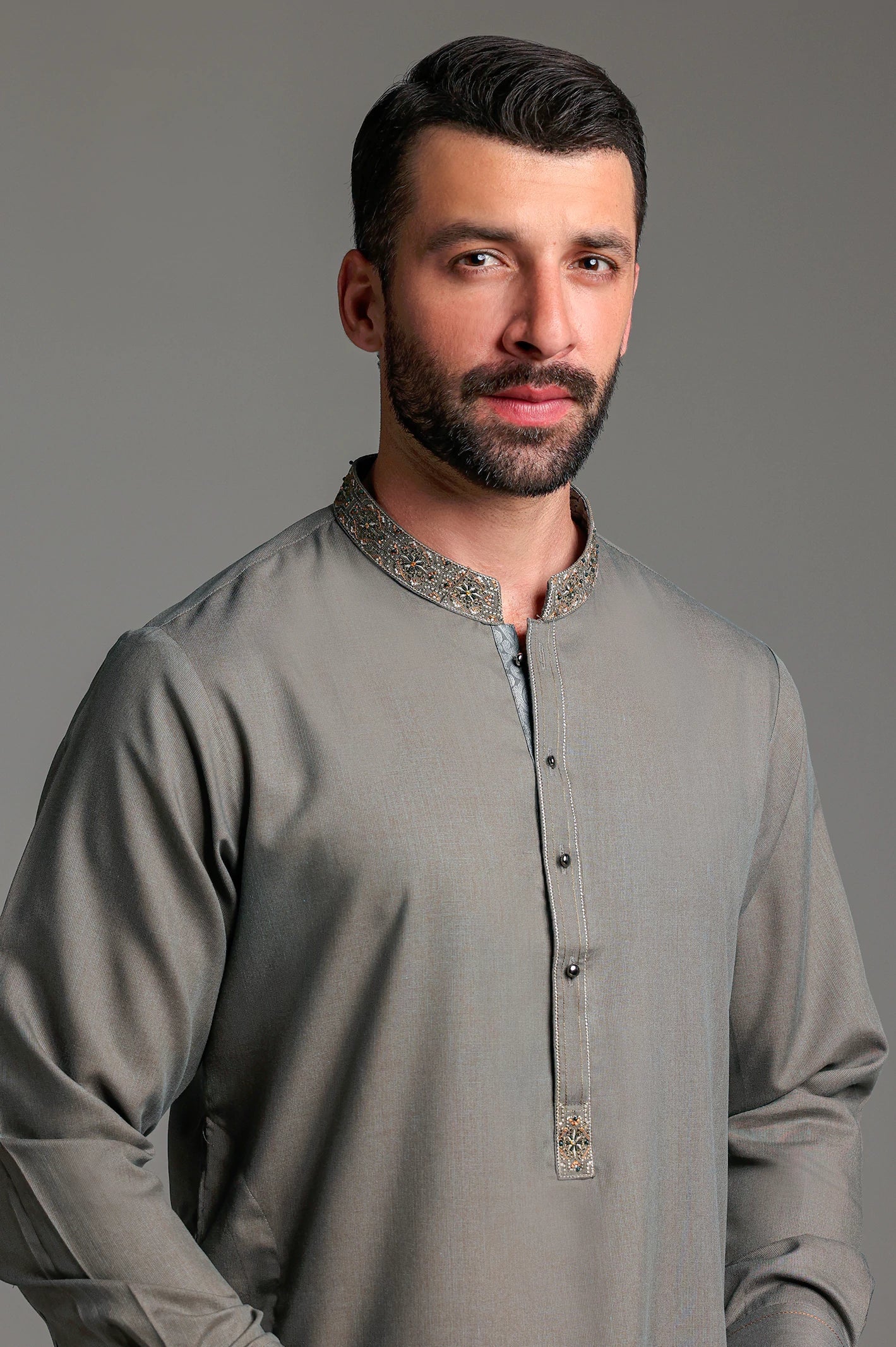 Dark Green Hand Embroidered Luxury Kameez Shalwar