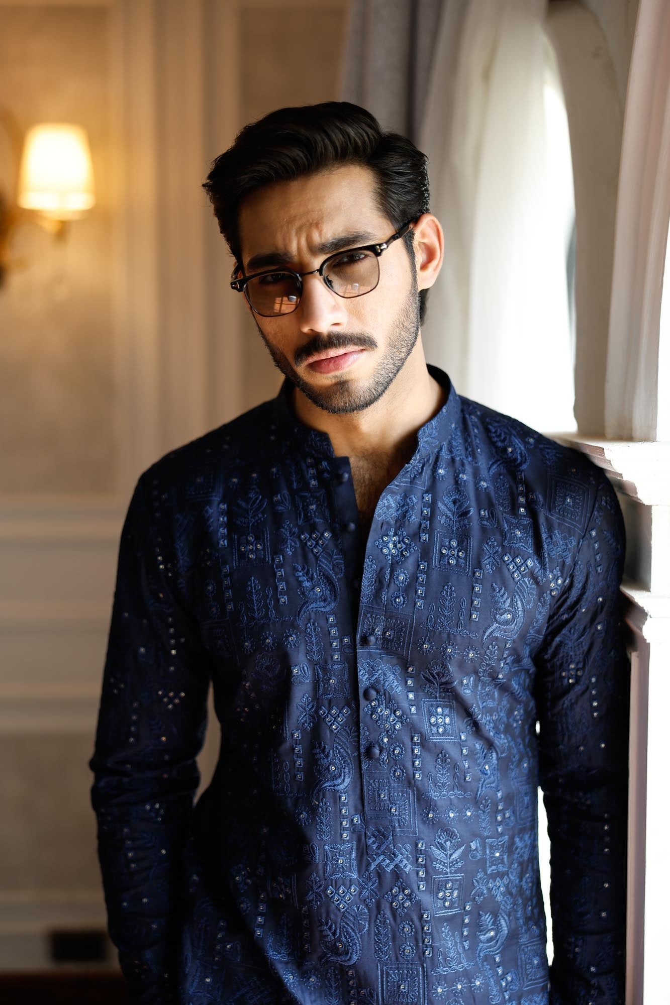 Blue Shahkaar Kurta Pyjama