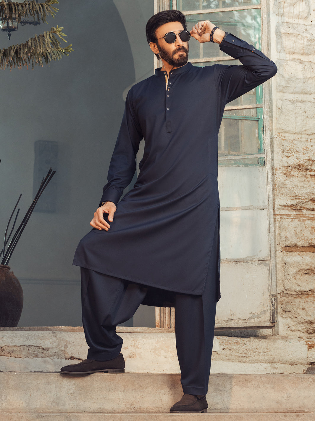 ETHOS Midnight Blue Kameez Shalwar