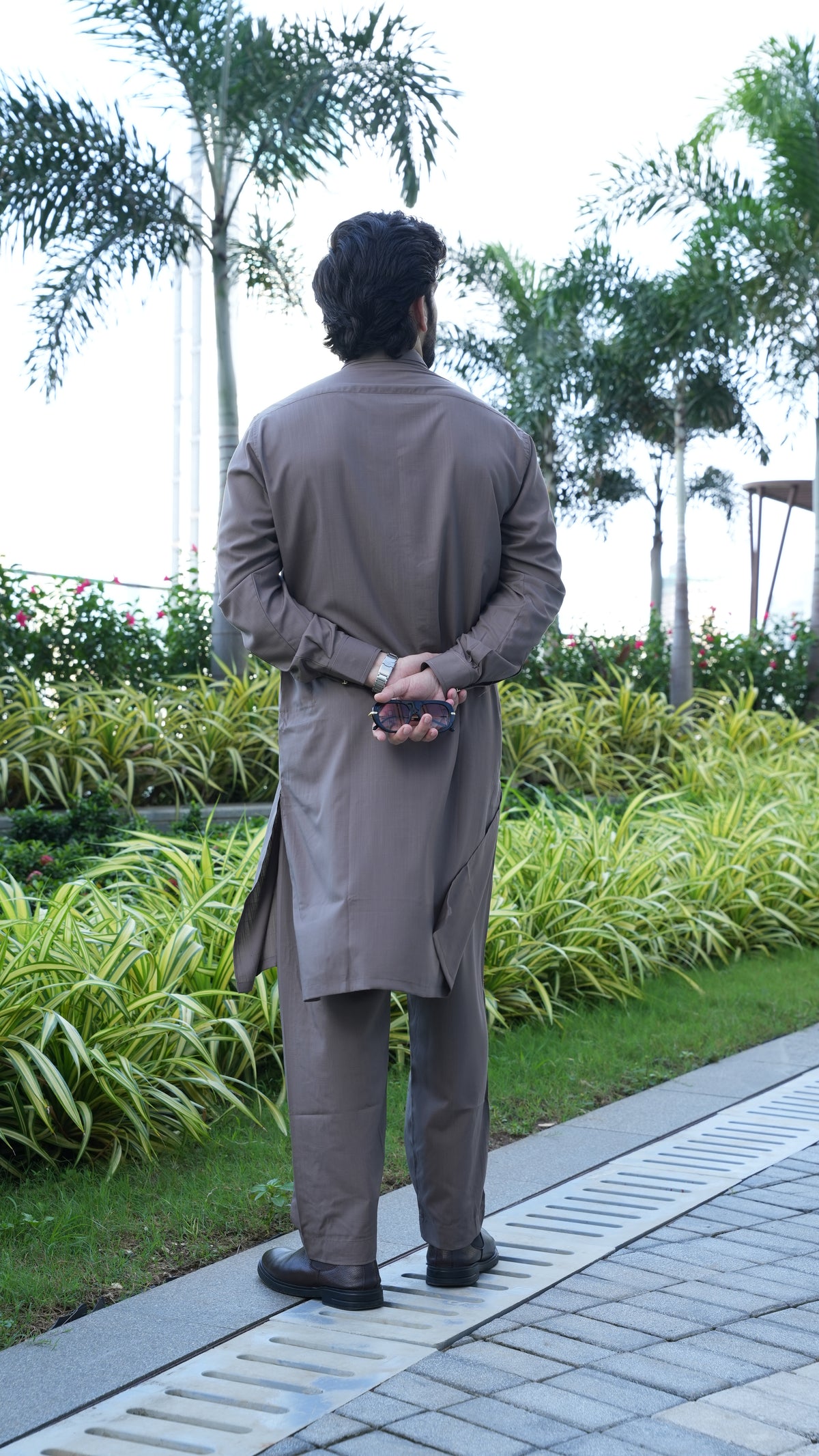 Cocoa Taupe Luxury Embroidered Kurta Trouser