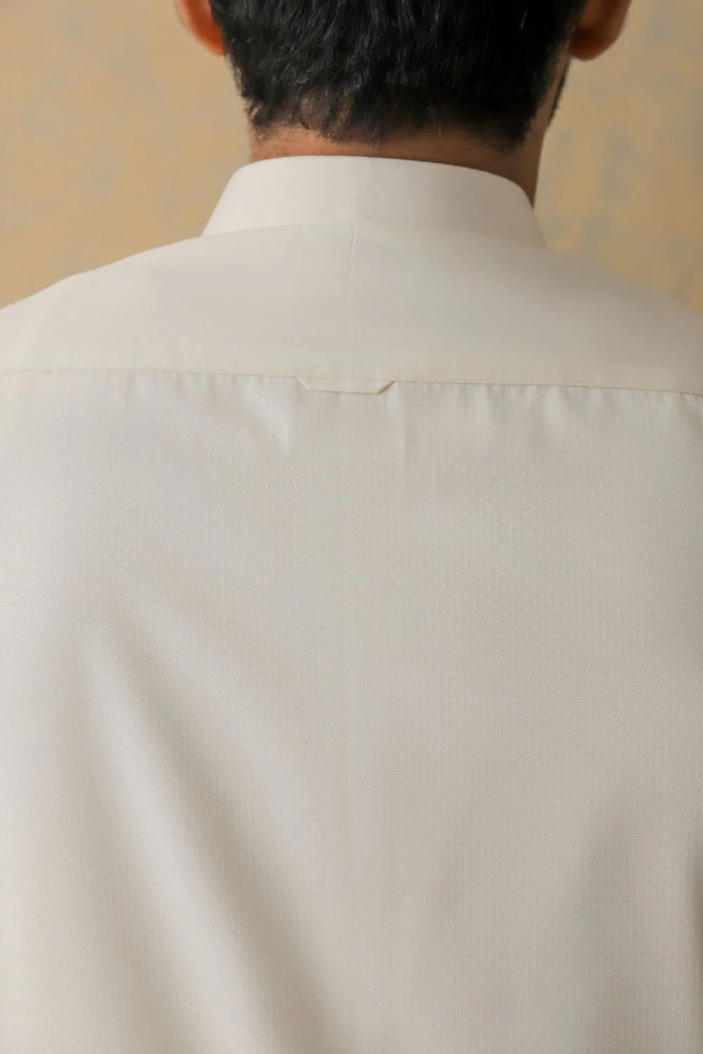 Cream Self Textured Kameez Shalwar