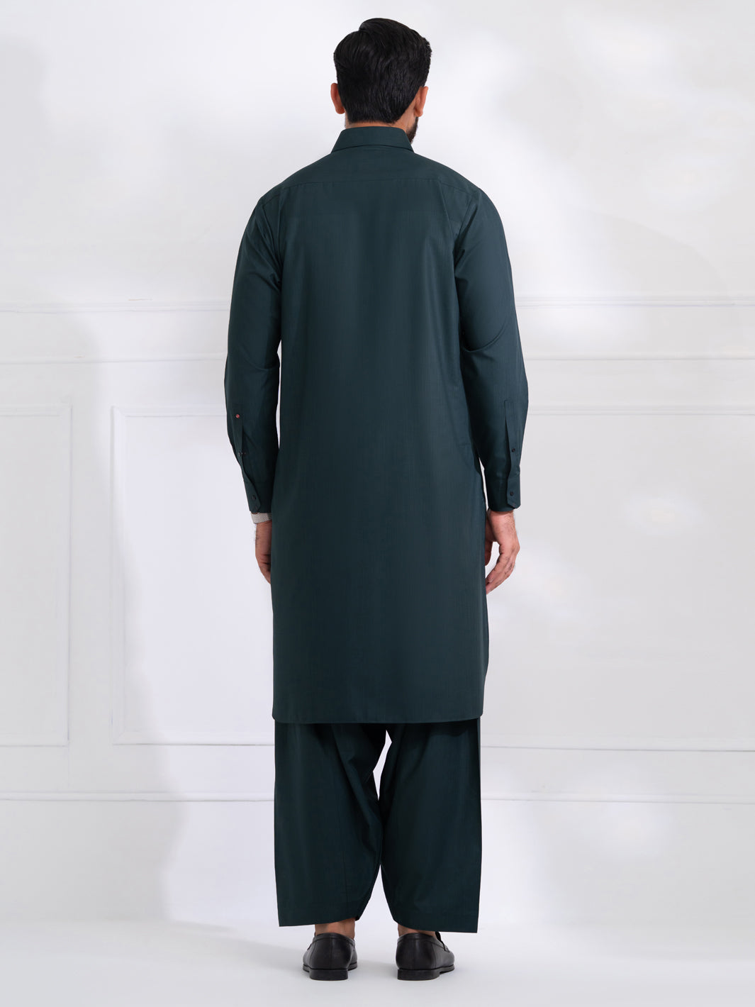 Wasim Akram Green Blended Kameez Shalwar