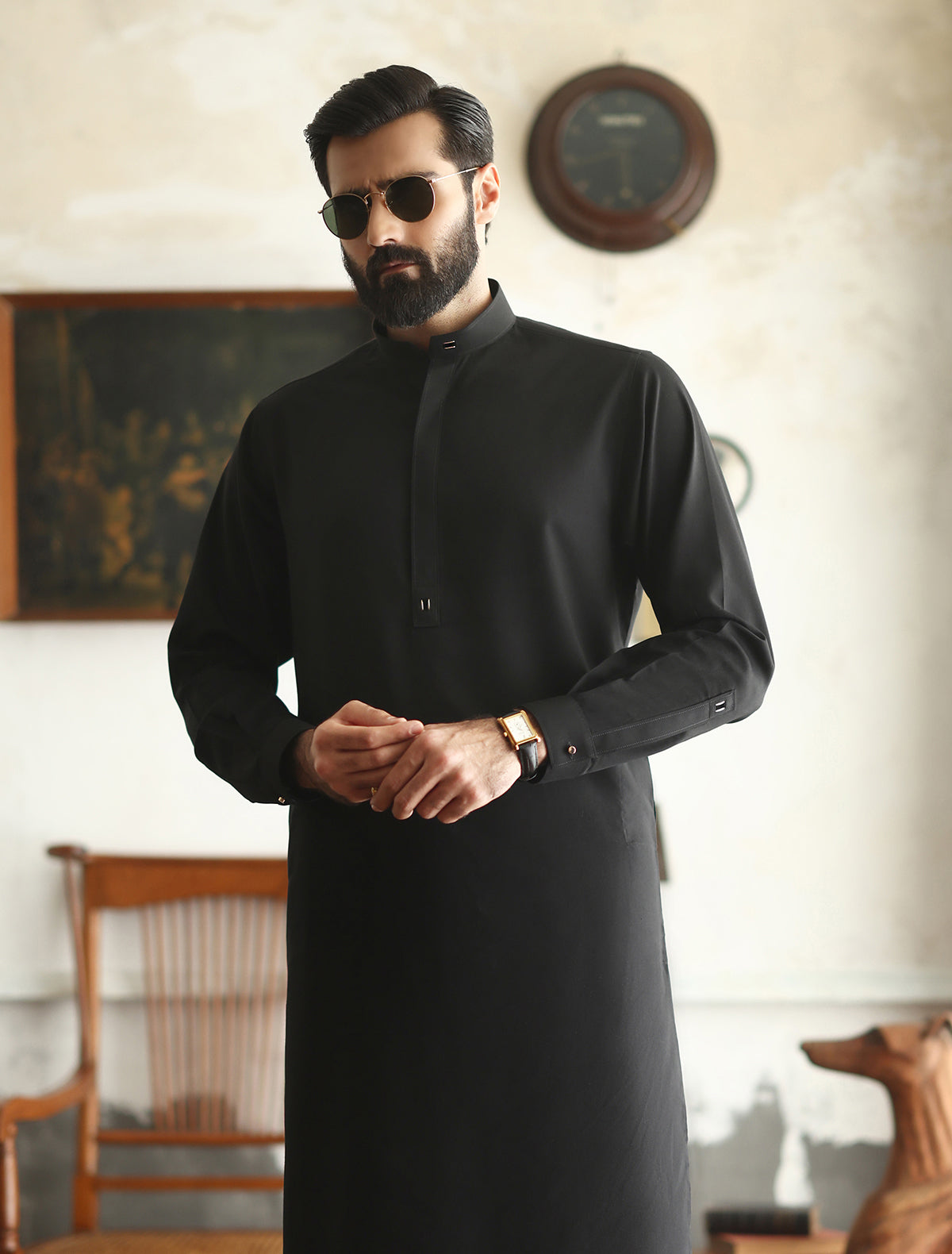 Midnight Black Kameez Shalwar (SHK2452)