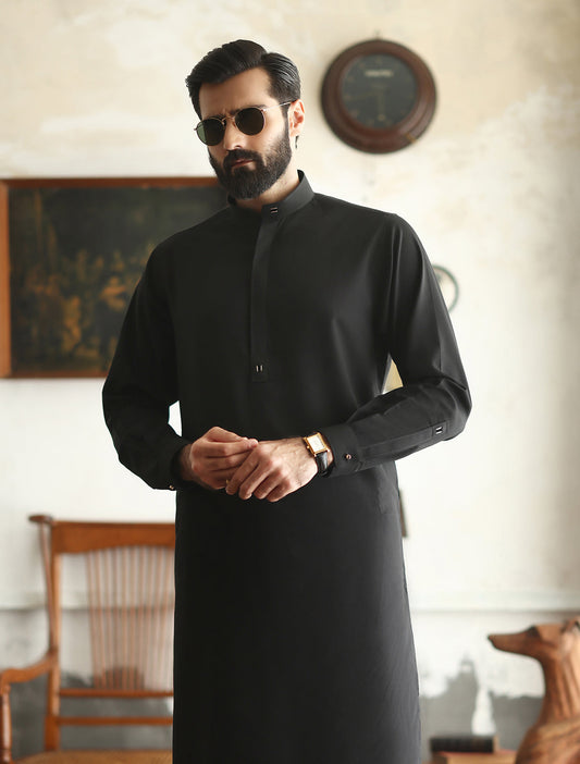 Midnight Black Kameez Shalwar (SHK2452)