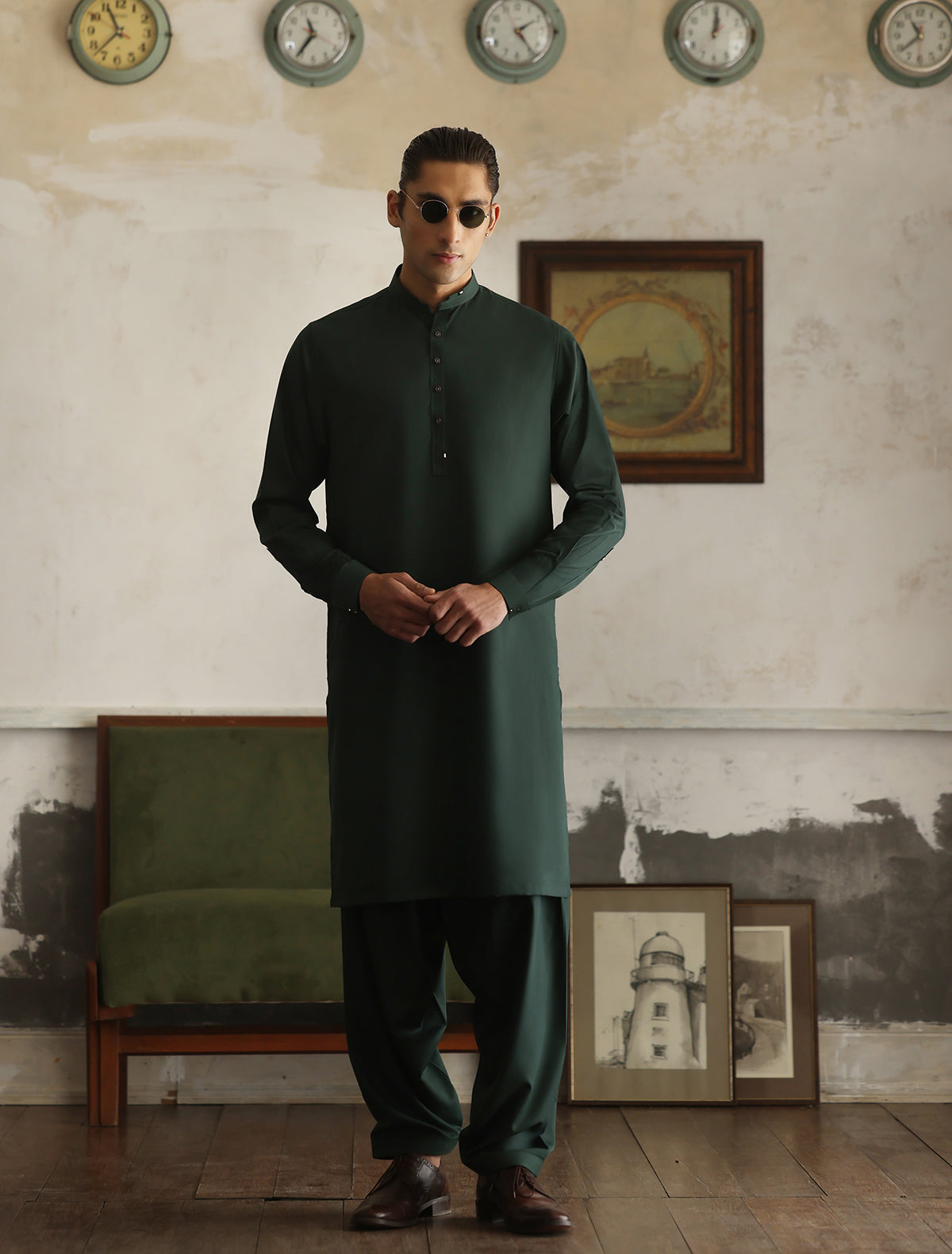 Phthalo Green Kameez Shalwar (SHK2461)