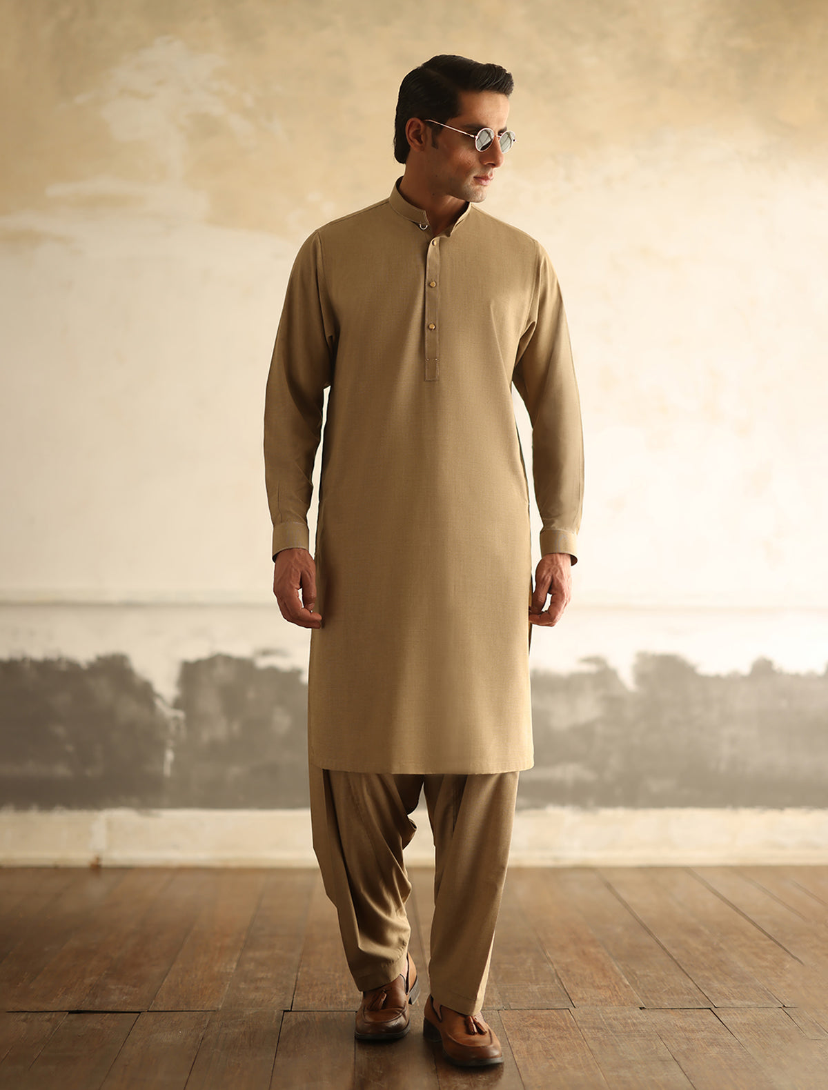 Premium Beige Kameez Shalwar (SHK2468)