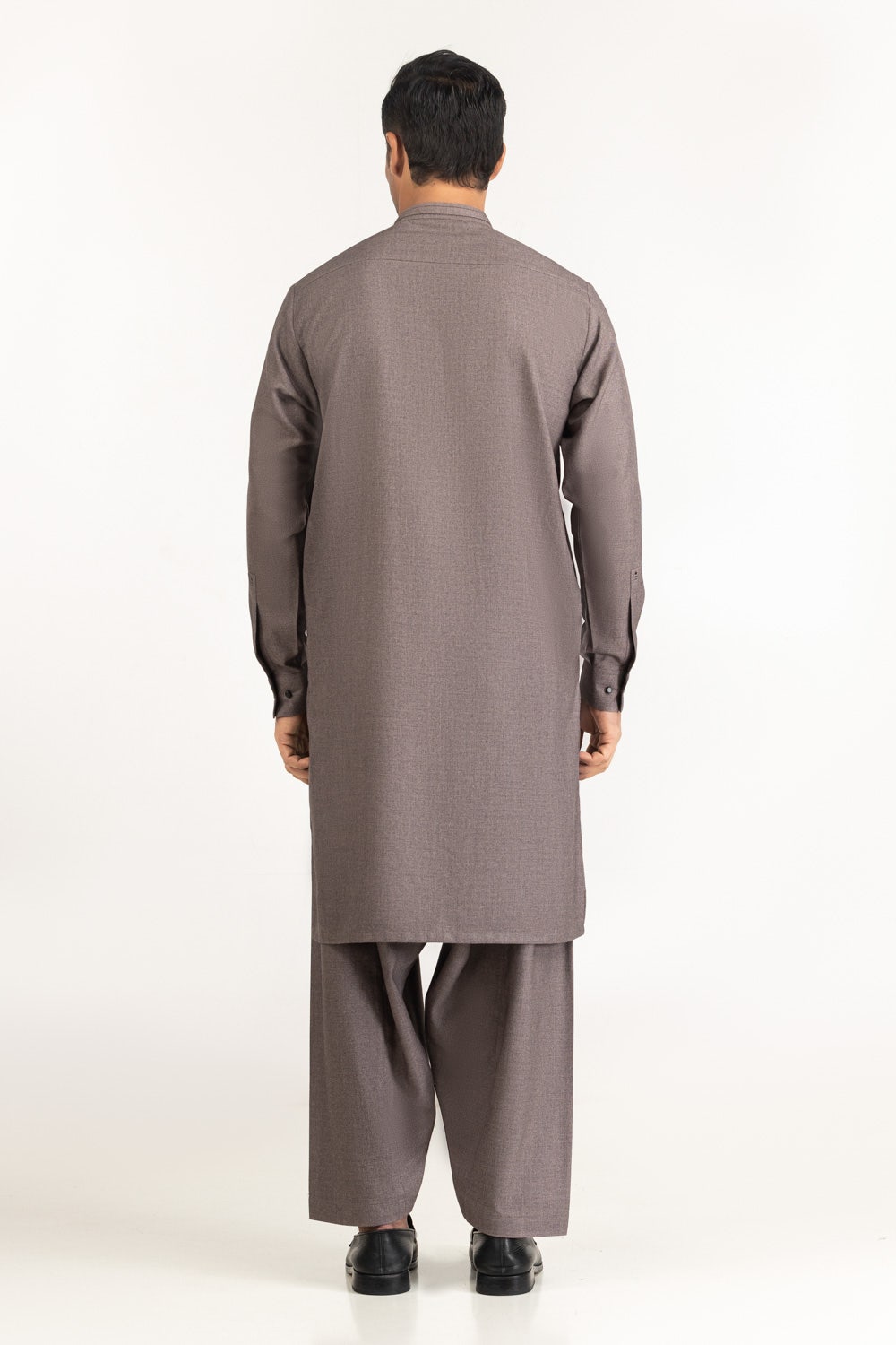 Taupe Embroidered Kameez Shalwar