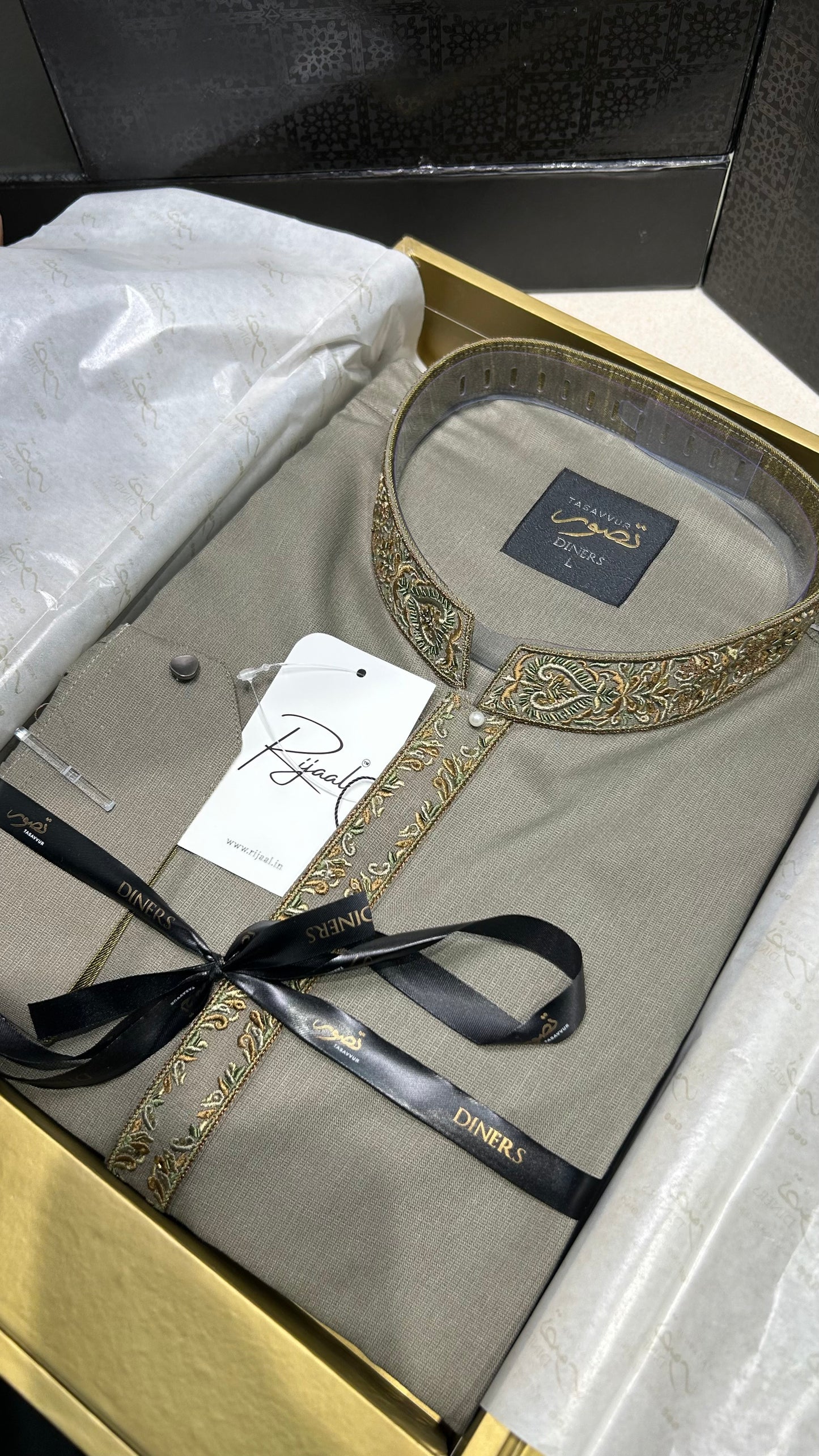 Green Hand Embroidered Luxury Kurta Pyjama
