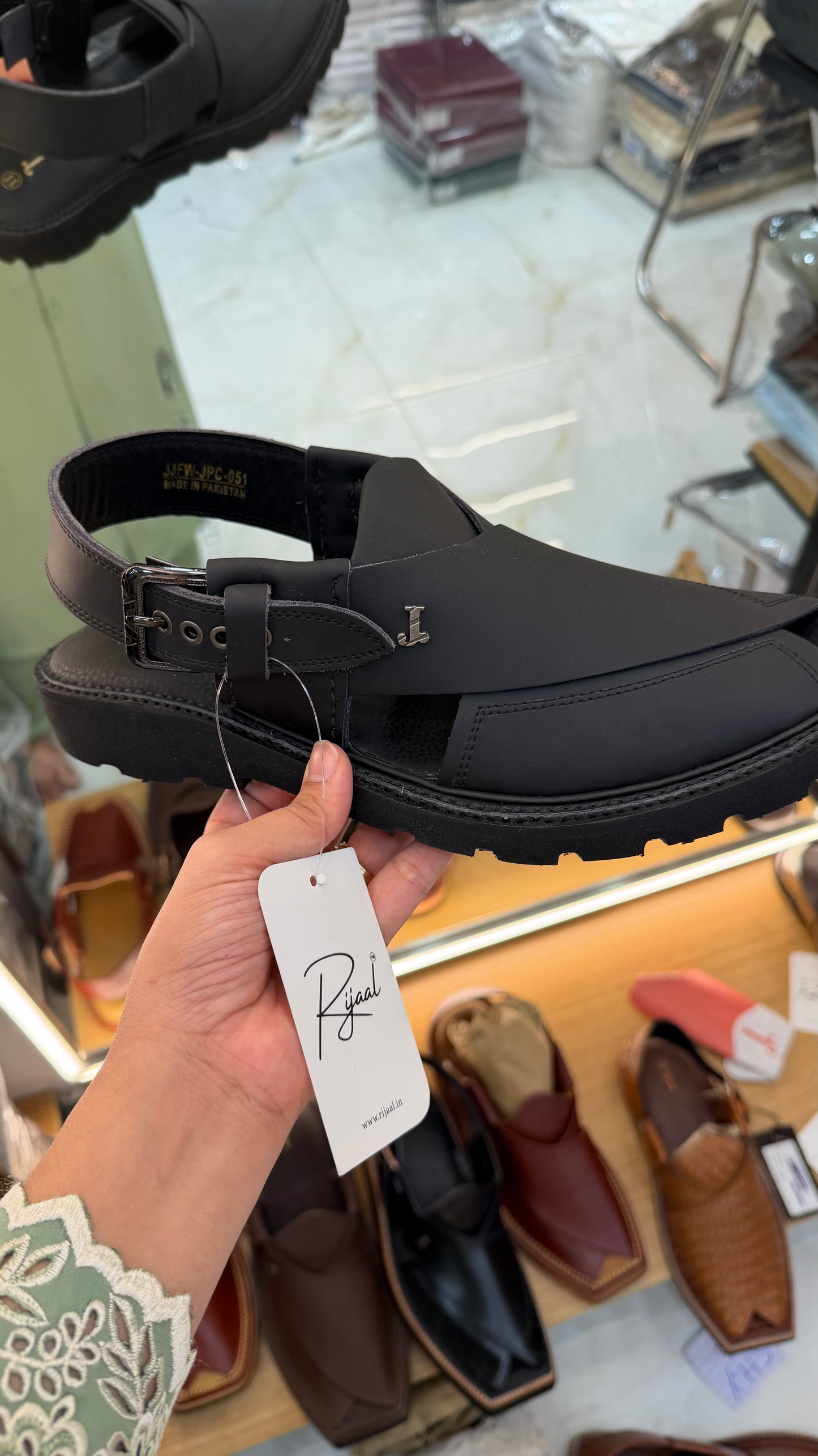Matte Black Peshawri Sandals