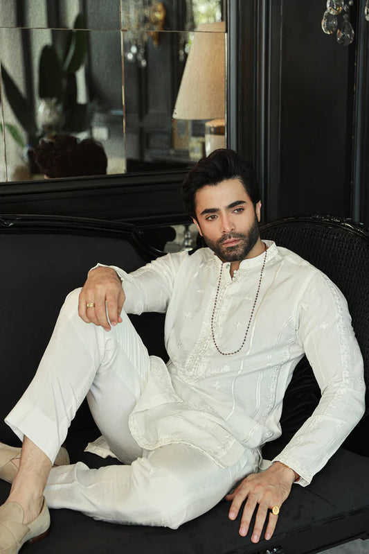 Off White Kurta Pyjama SM-001