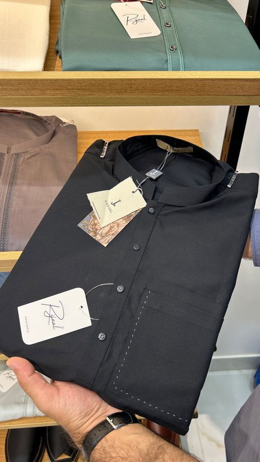 Black Premium Blended Kurta Pyjama