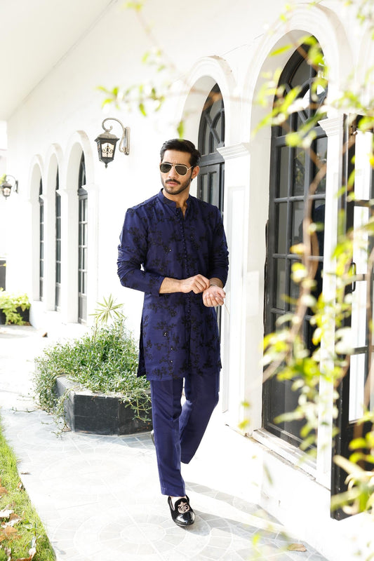 Electric Blue Saahib Kurta Pyjama