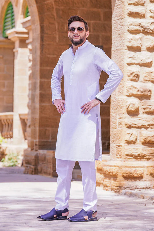 Sky Blue Striped Kurta Pyjama