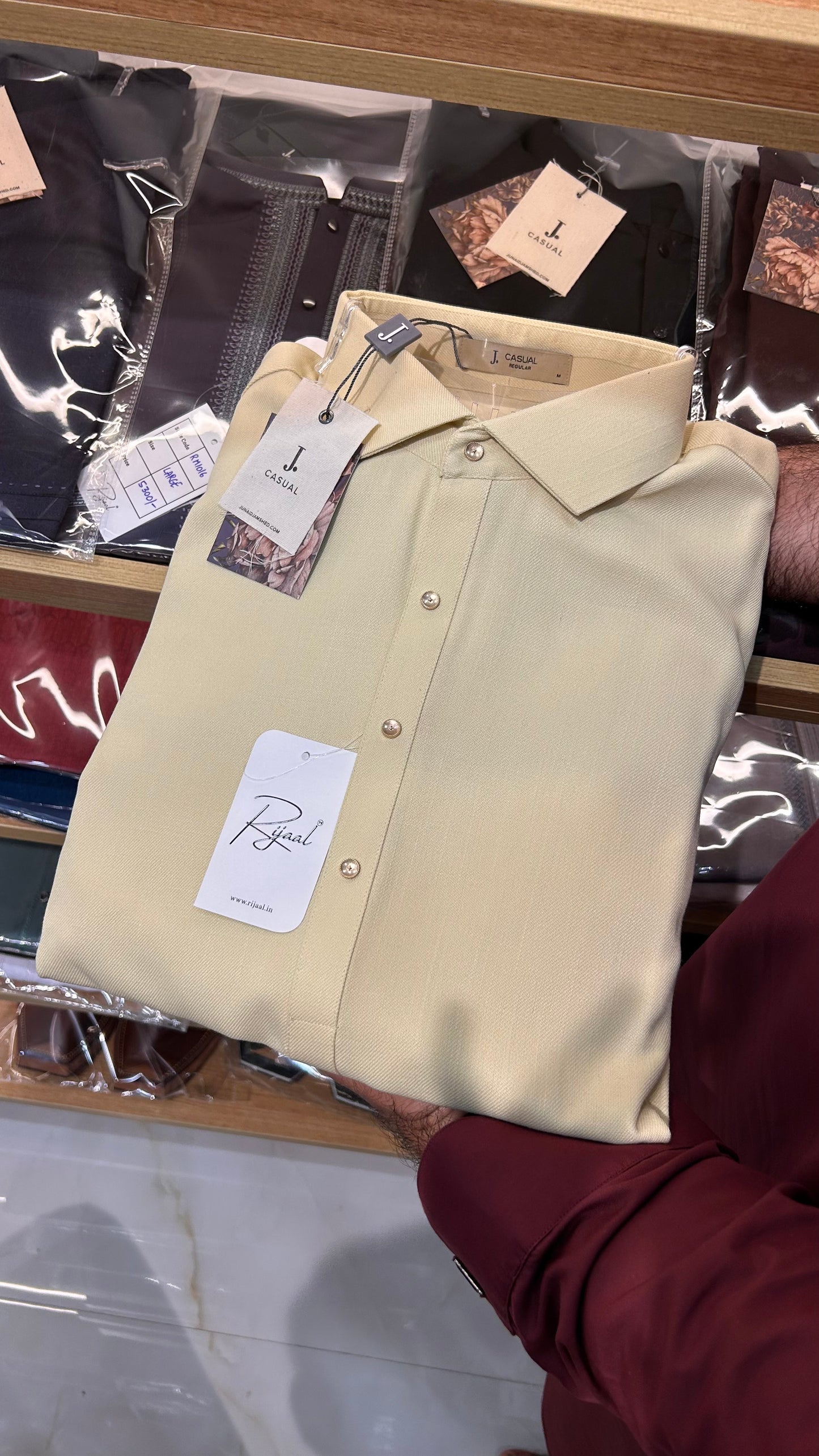 Pale Yellow Blended Kameez Shalwar