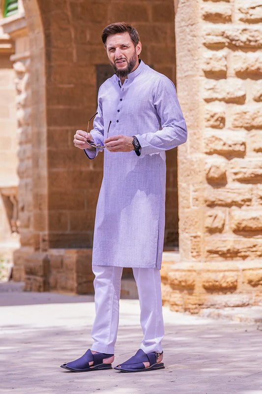 Dark Blue Striped Kurta Pyjama