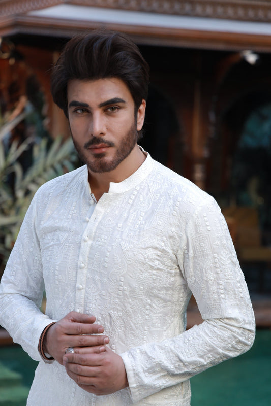 White Shahkaar Kurta Pyjama