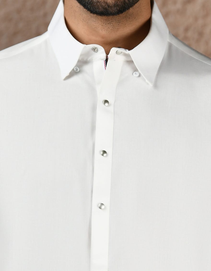 Off White Blended Kameez Shalwar