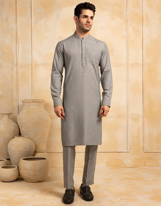 Grey Premium Blended Kurta Trouser