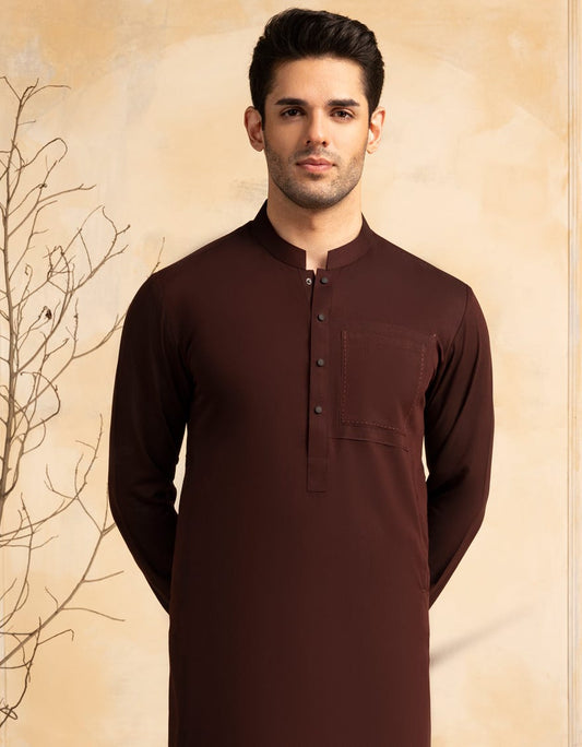 Maroon Premium Blended Kurta Pyjama