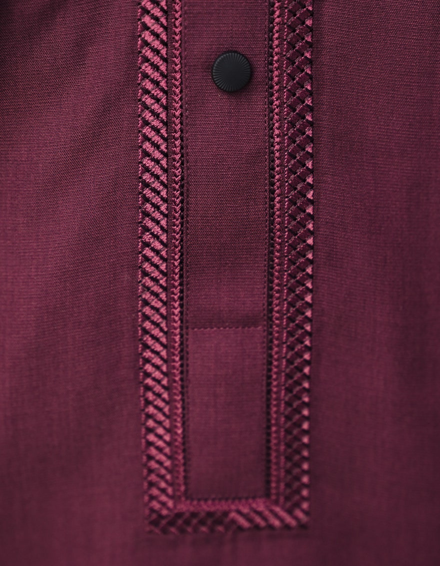 Maroon Embroidered Blended Kameez Shalwar